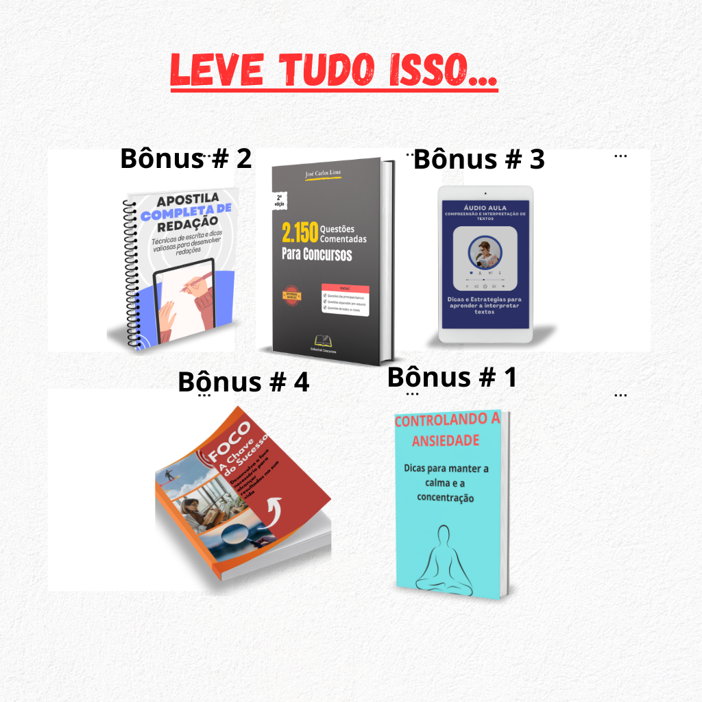 Todos os bonus - 2.150 Quest&otilde;es Comentadas para Concursos
